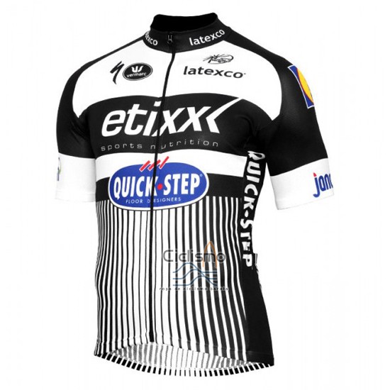 Etixx Quick Step Ropa Ciclismo Culotte Corto 2016 Mangas Cortas Blanco y Negro